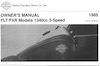 1985 FLT FXR Models Owner's Manual