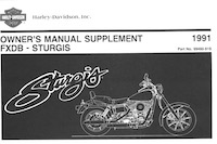 1991 FXDB Sturgis - Owner's Manual Supplement
