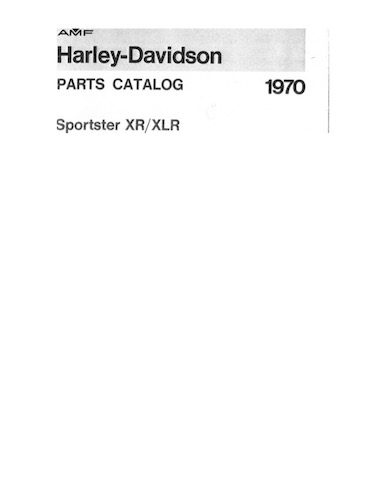1970 Sportster XR-XLR Parts Catalog